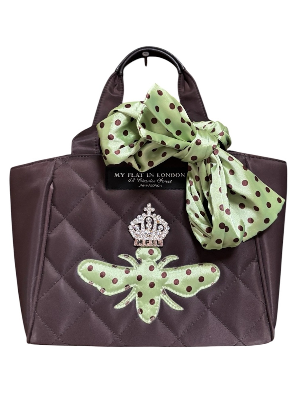 My Flat in London Quilted Queen Bee Handbag